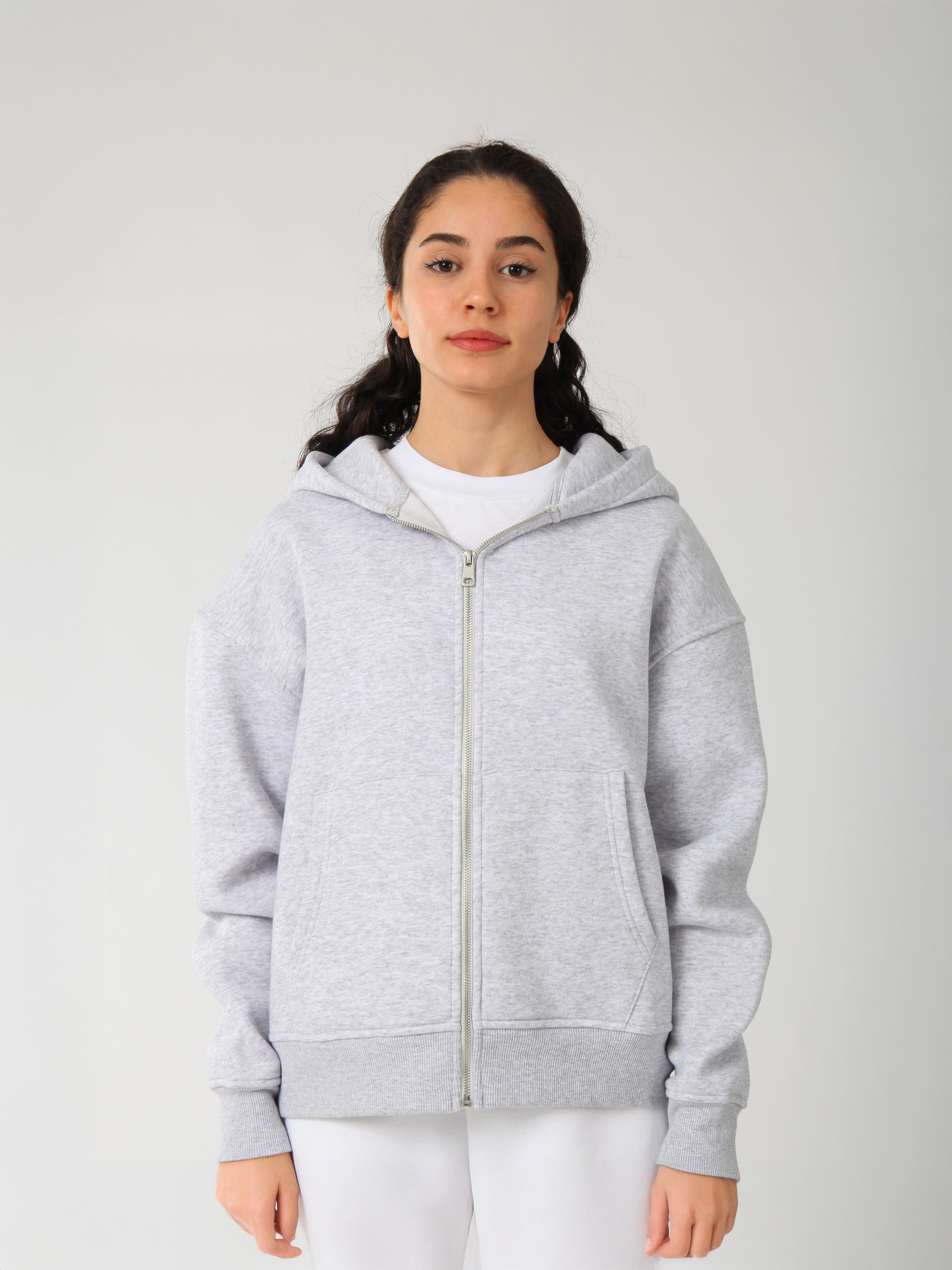 Kadın Kesim - Demir Fermuarlı Hoodie