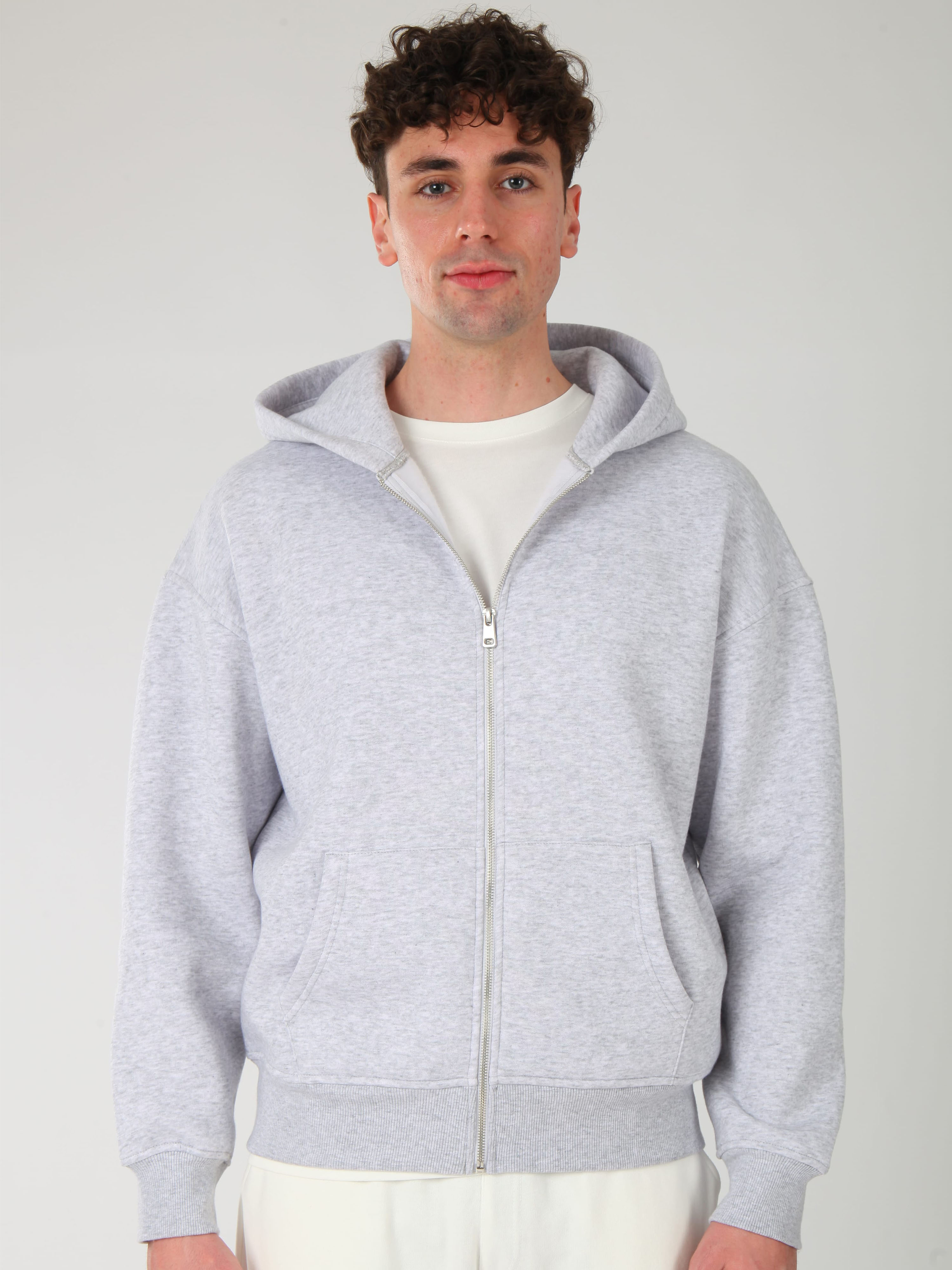 Erkek Kesim - Demir Fermuarlı Hoodie